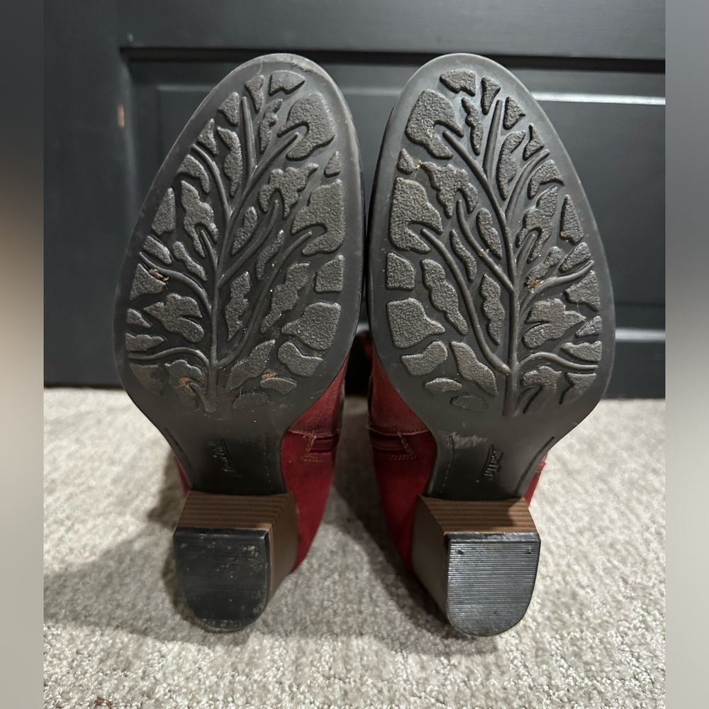 Earth Leather Tall Shaft Boots With Strap Detail Orchard Bordeaux‎ - Picture 5 of 7